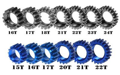 3 Racing aluminium pinions for Mugen & Kyosho