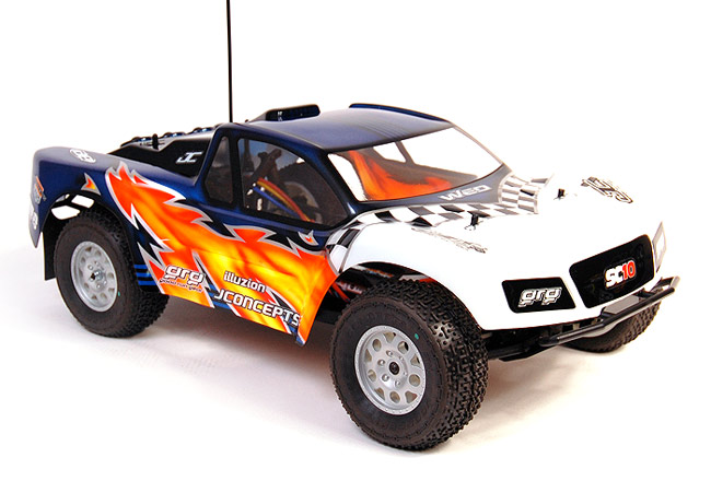 Red RC JConcepts Truth SC10 body shell