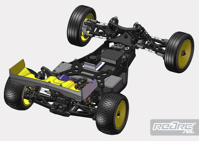Red RC Team C TC02C 2wd buggy