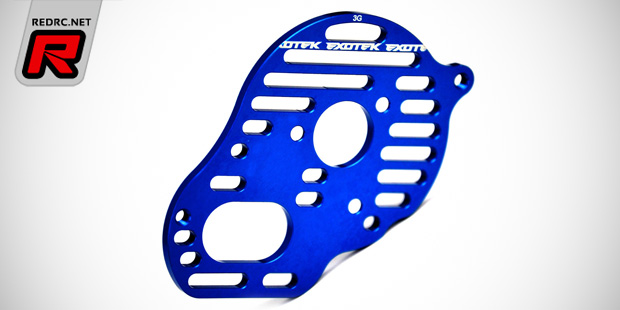 Exotek B5 alloy 3-gear motor plate & suspension parts