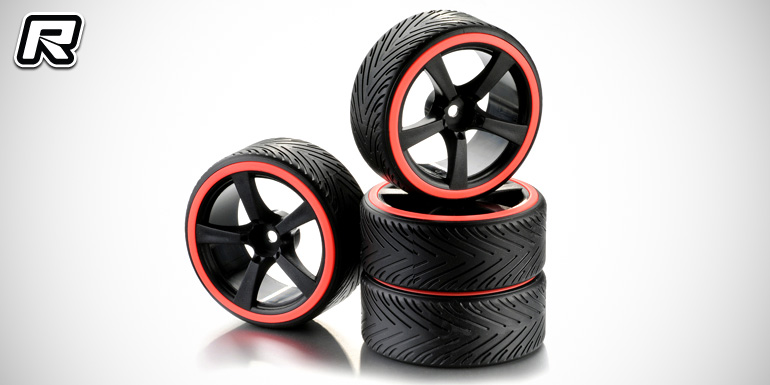 Absima pre-mounted 1/10th drift tyres