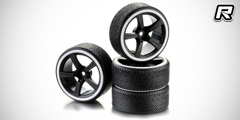 Absima pre-mounted 1/10th drift tyres