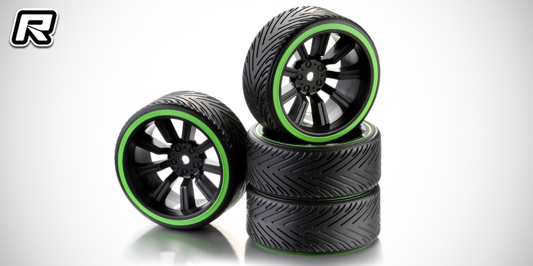 Absima pre-mounted 1/10th drift tyres