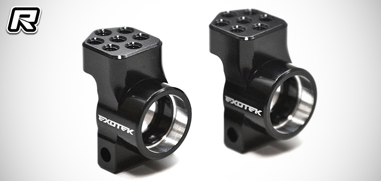 Exotek XB2 CE alloy rear camber mount & rear hubs