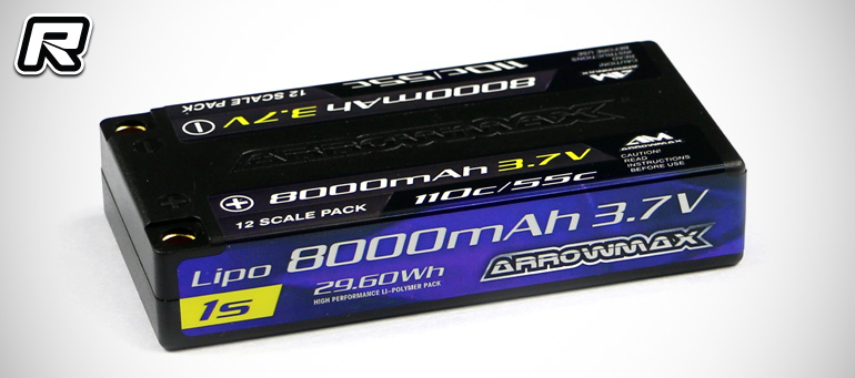 Arrowmax 1S 8000mAh 55C 1/12th scale LiPo battery