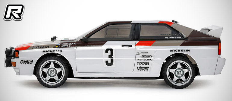 Red RC Tamiya TT 02 Audi Quattro Rally A2 kit