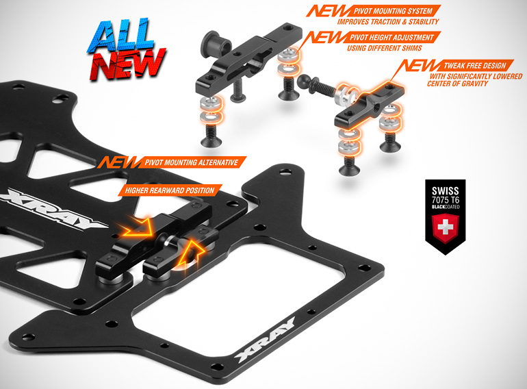 Details about   Xray X12 2021 Aluminum Chassis Pivot Holder XRA373095 